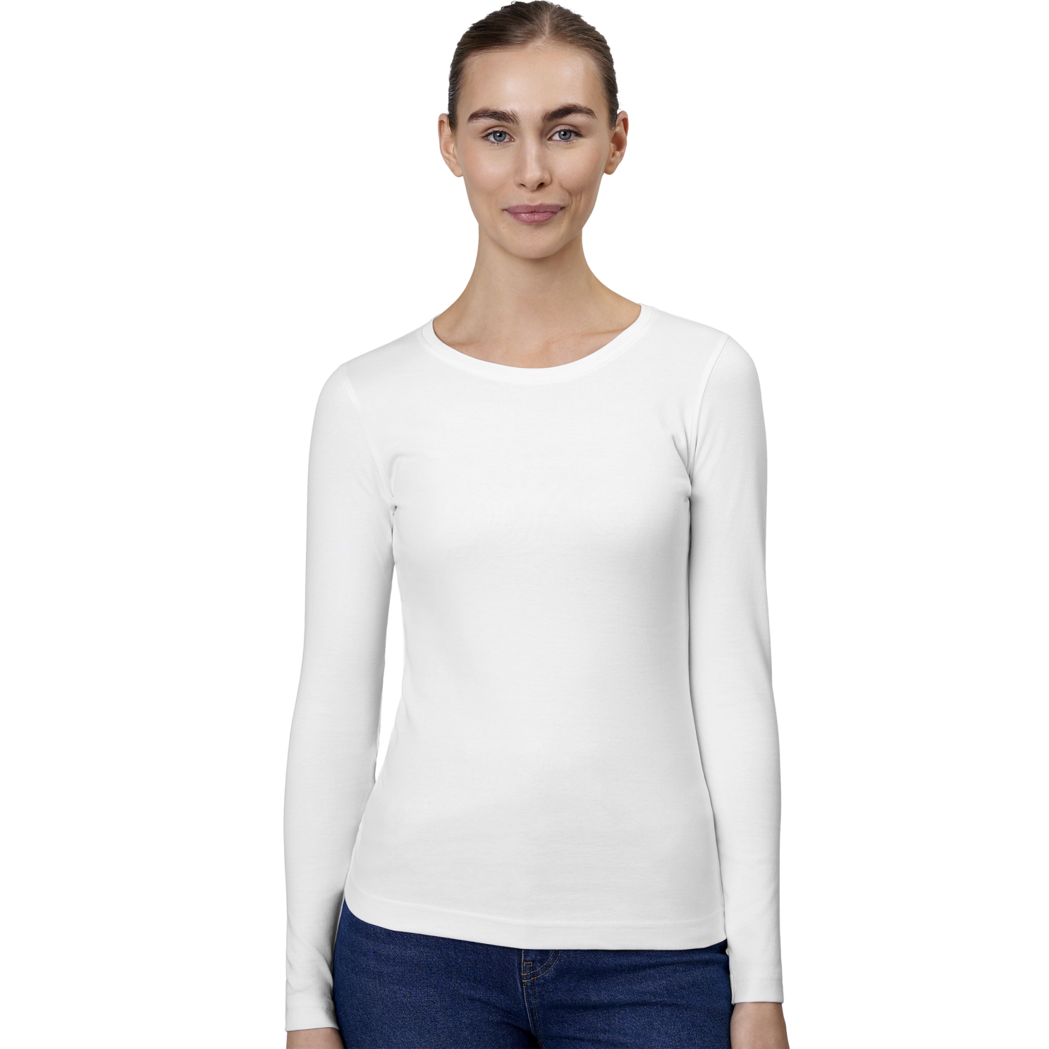 Id Interlock Dame Langærmet -shirt Hvid