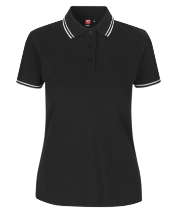Id Kontrast Dame Polo Sort