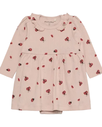 Langærmet Rib Bodykjole    Print Peach Whip 80