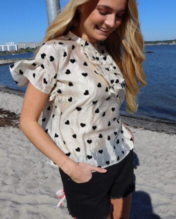 Liberte Bluse Tia Frill Creme Black Heart