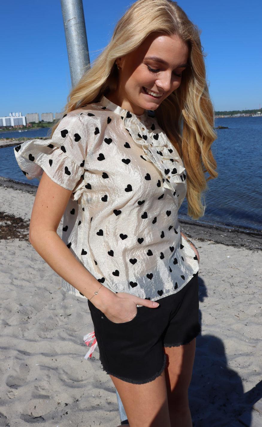 Liberte Bluse Tia Frill Creme Black Heart