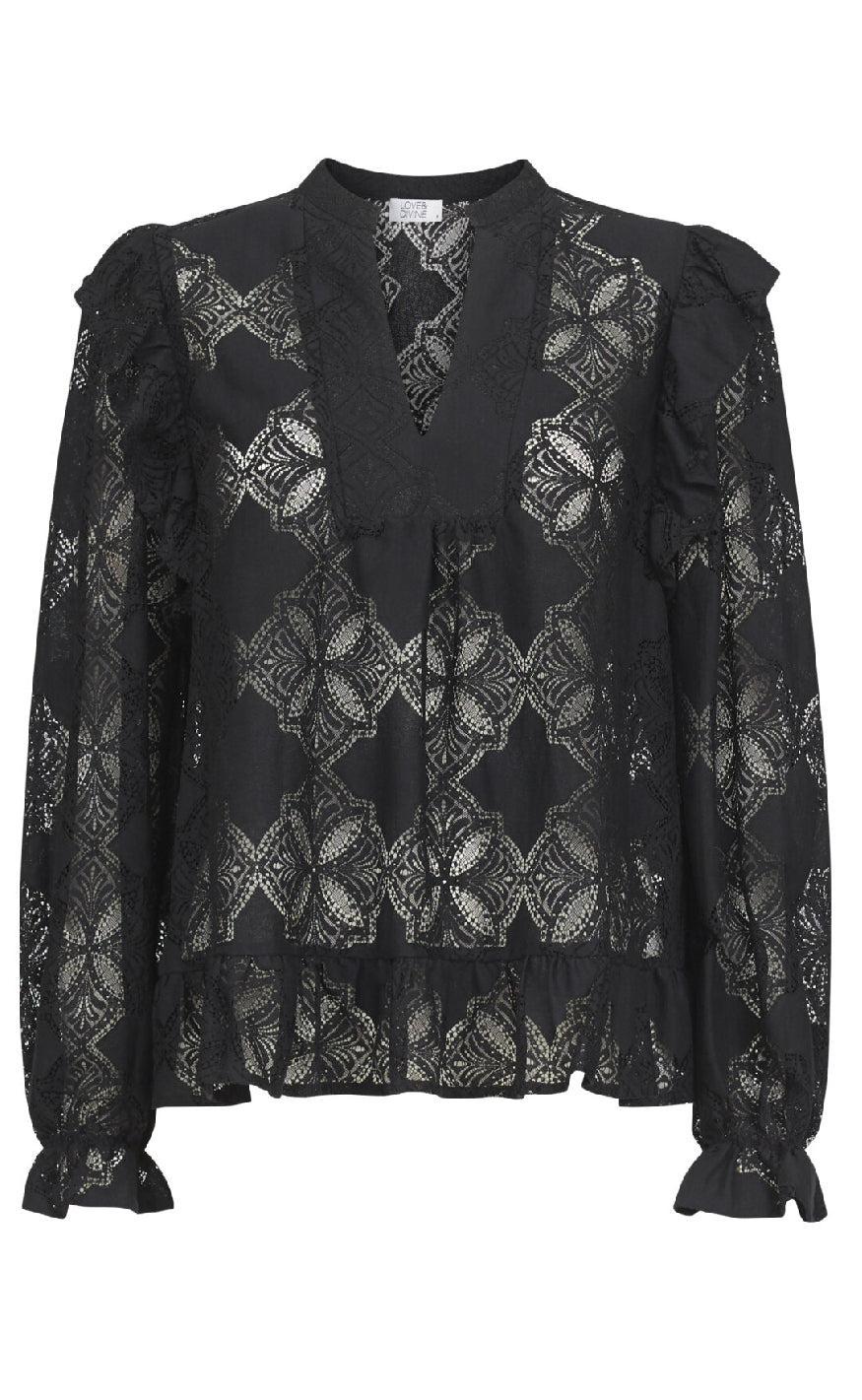 Love   Divine Bluse Love1234 Black Lace
