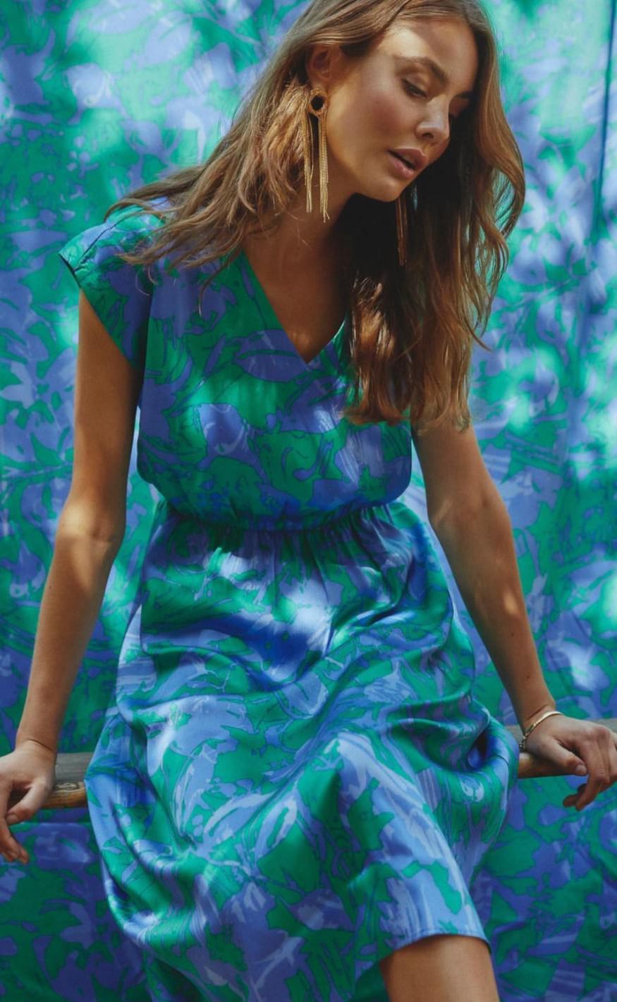 Love   Divine Kjole Love920 Green Blue