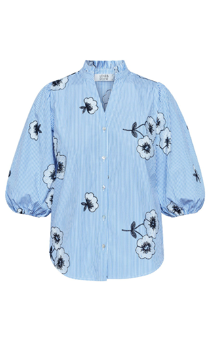 Love   Divine Skjorte Love456-  Stripe Flower