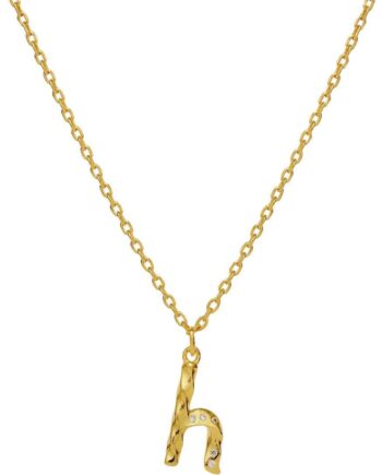 Maanesten Halskæde   Alphabet Gold Colour