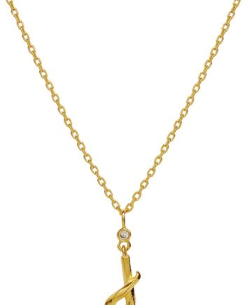 Maanesten Halskæde   Alphabet Gold Colour