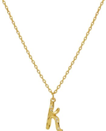 Maanesten Halskæde   Alphabet Gold Colour