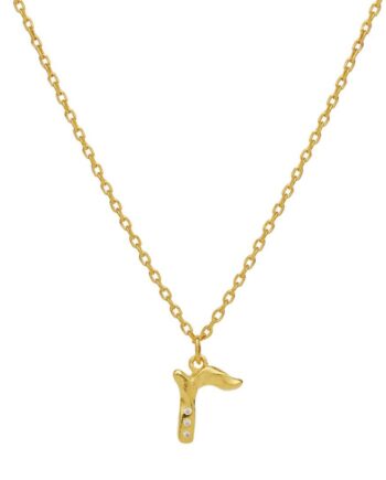 Maanesten Halskæde   Alphabet Gold Colour