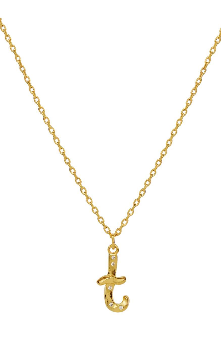 Maanesten Halskæde   Alphabet Gold Colour