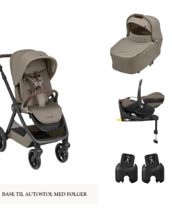 Maxi-cosi Travel Set Inkl  Adapter Og Isofix Base Twillic Truffle   Twillic Green   Black
