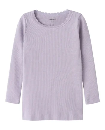 Name It Kab Langærmet Top Lavender Gray 104