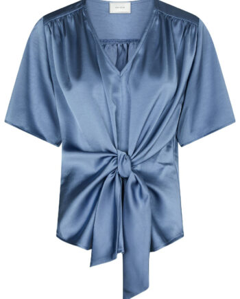Neo Noir Bluse Casadia Heavy Sateen Smoke Blue
