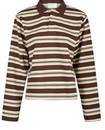 Neo Noir Bluse Mala Stripe Polo Brown