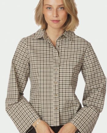 Neo Noir Bluse Rosa Checked Beige