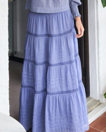 Neo Noir Nederdel Felicia   Voile Smoke Blue