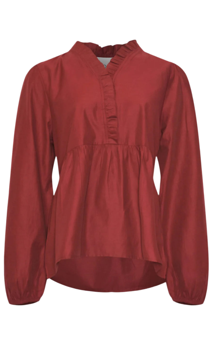 Noella Bluse Matti Dusty Mahogany