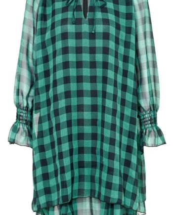 Noella Kjole Cassy Black Green Checks