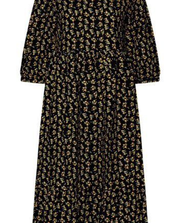 Noella Kjole Fabiola Black Yellow Flower
