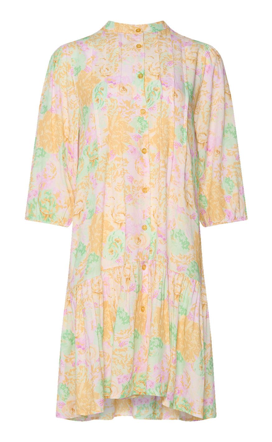 Noella Kjole Imogene Short Lilac Green Flower