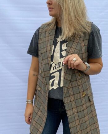 Noella Vest Forte Brown Checks