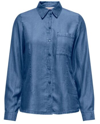Only Skjorte Charis Medium Blue Denim