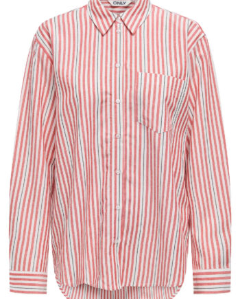Only Skjorte Windy Life Cloud Dancer    High Risk Red Black