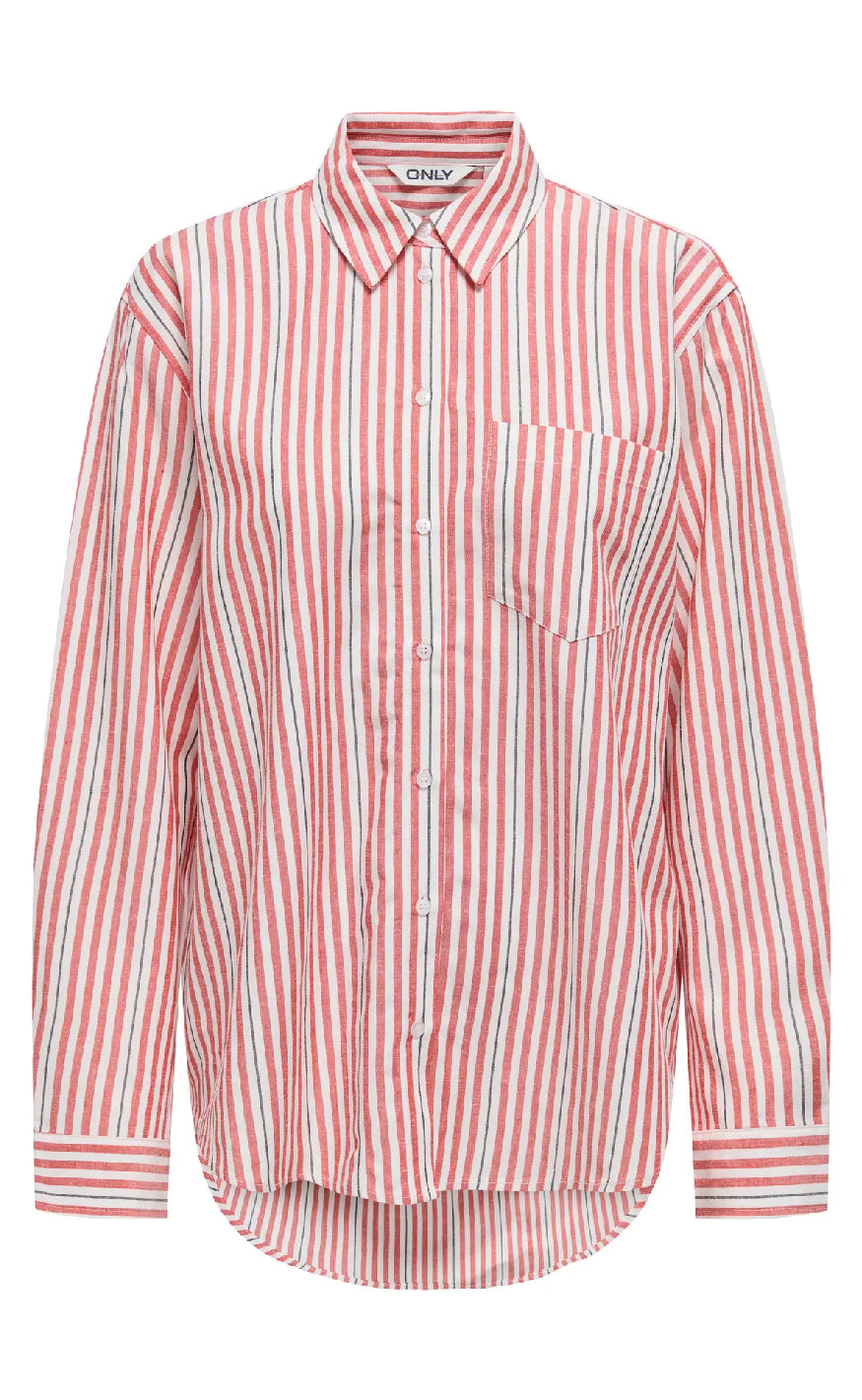 Only Skjorte Windy Life Cloud Dancer    High Risk Red Black