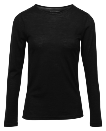 Panos Emporio Dame Langærmet  -shirt   Merinouldmix Black Xs