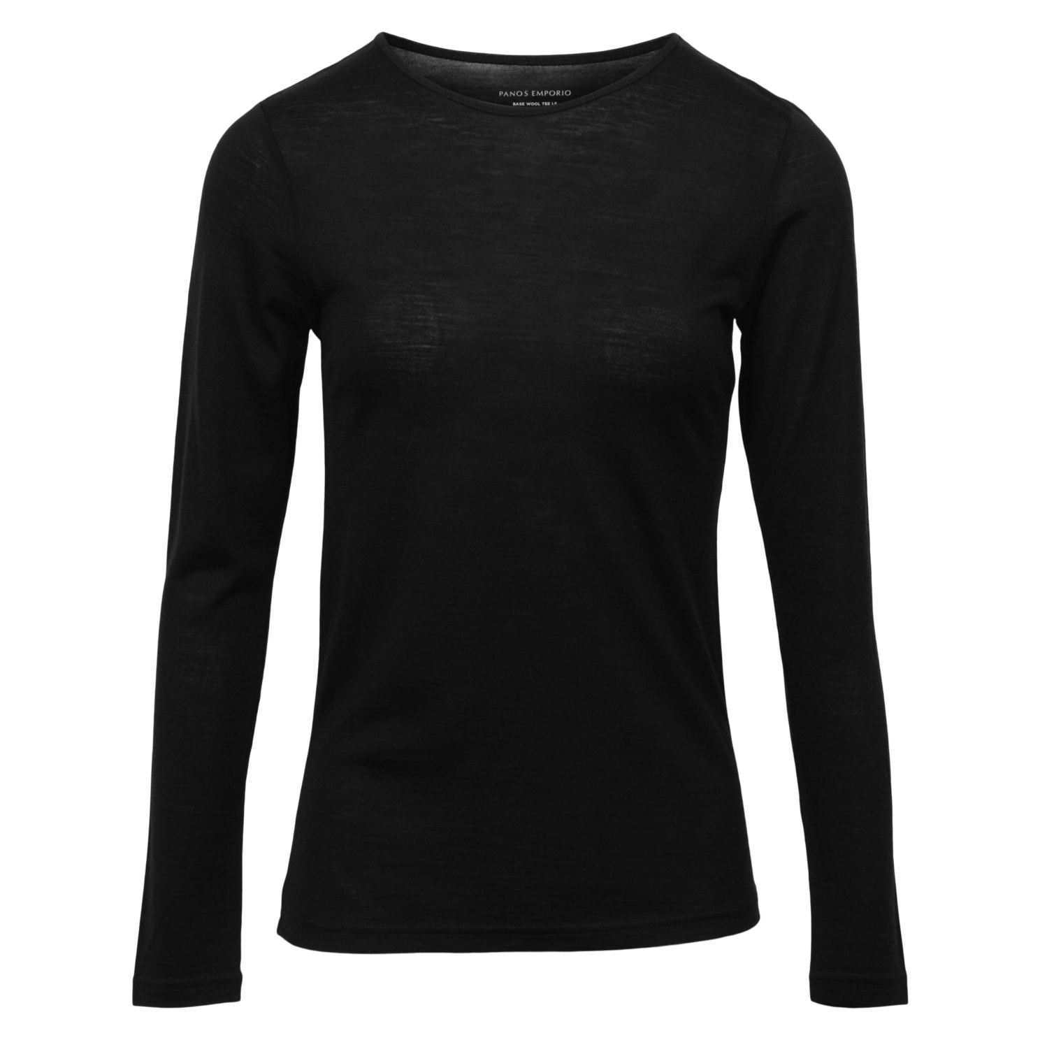 Panos Emporio Dame Langærmet  -shirt   Merinouldmix Black Xs