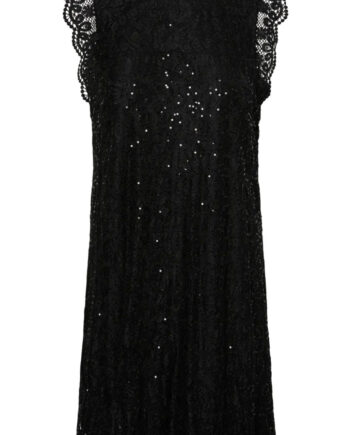 Pieces Kjole Olline Sl Lace Sequins Black