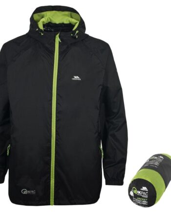 Regnjakke Unisex Trespass Qikpac Sort