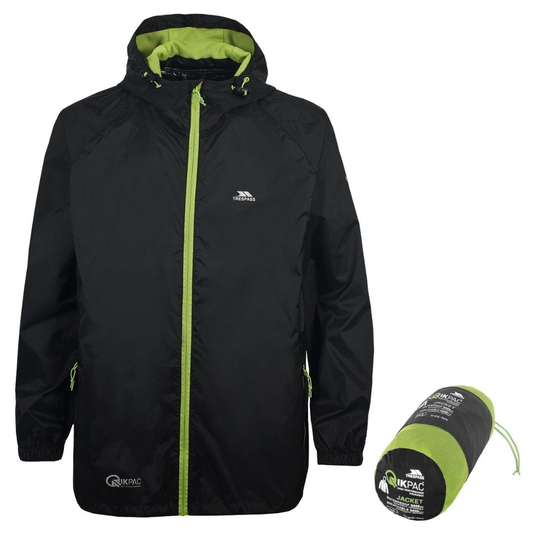 Regnjakke Unisex Trespass Qikpac Sort