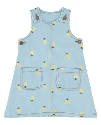 Saja Denim Kjole Light Blue Denim Emb 86