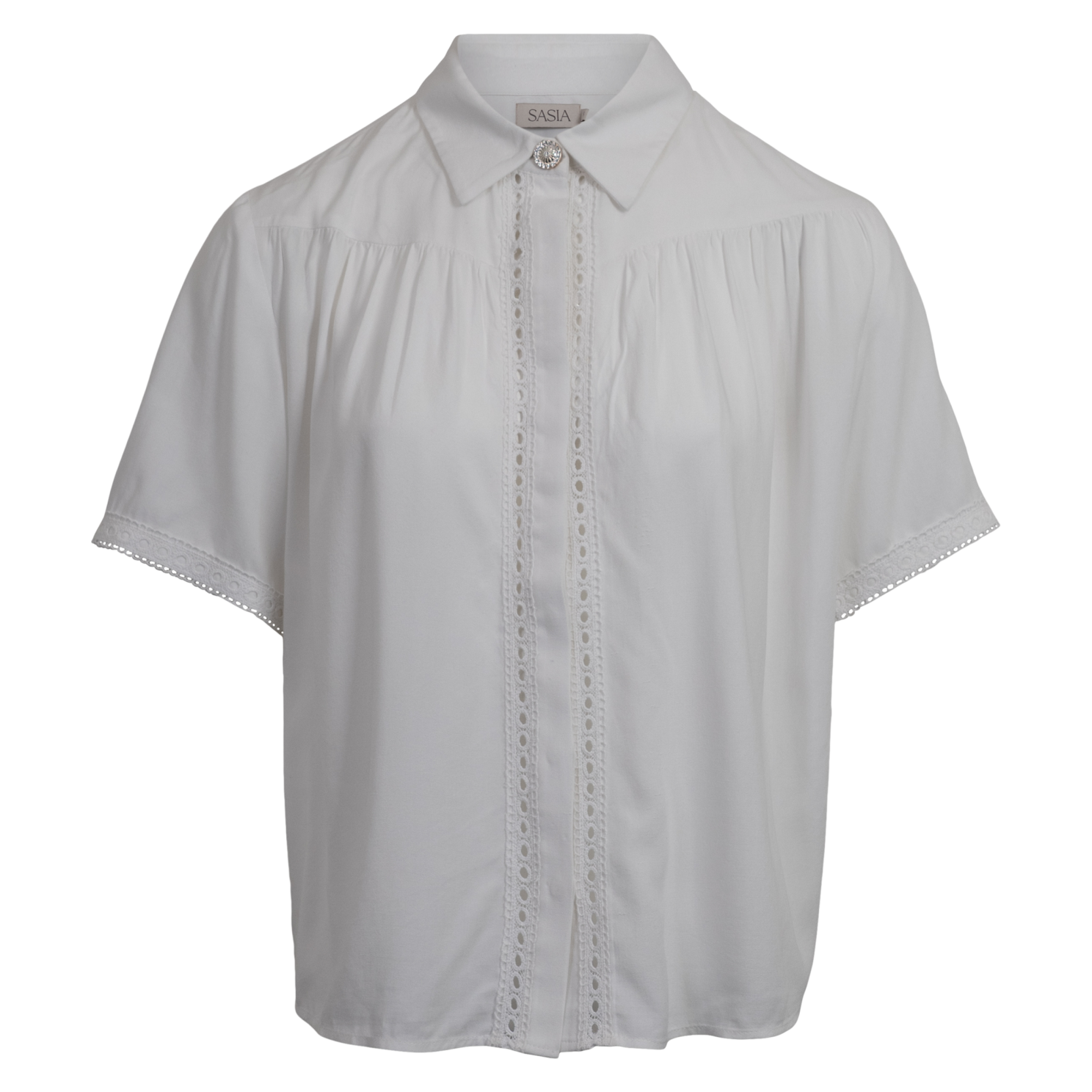 Sasia Andrea Dame Kortærmet Skjorte Cloud Dancer White 54 56