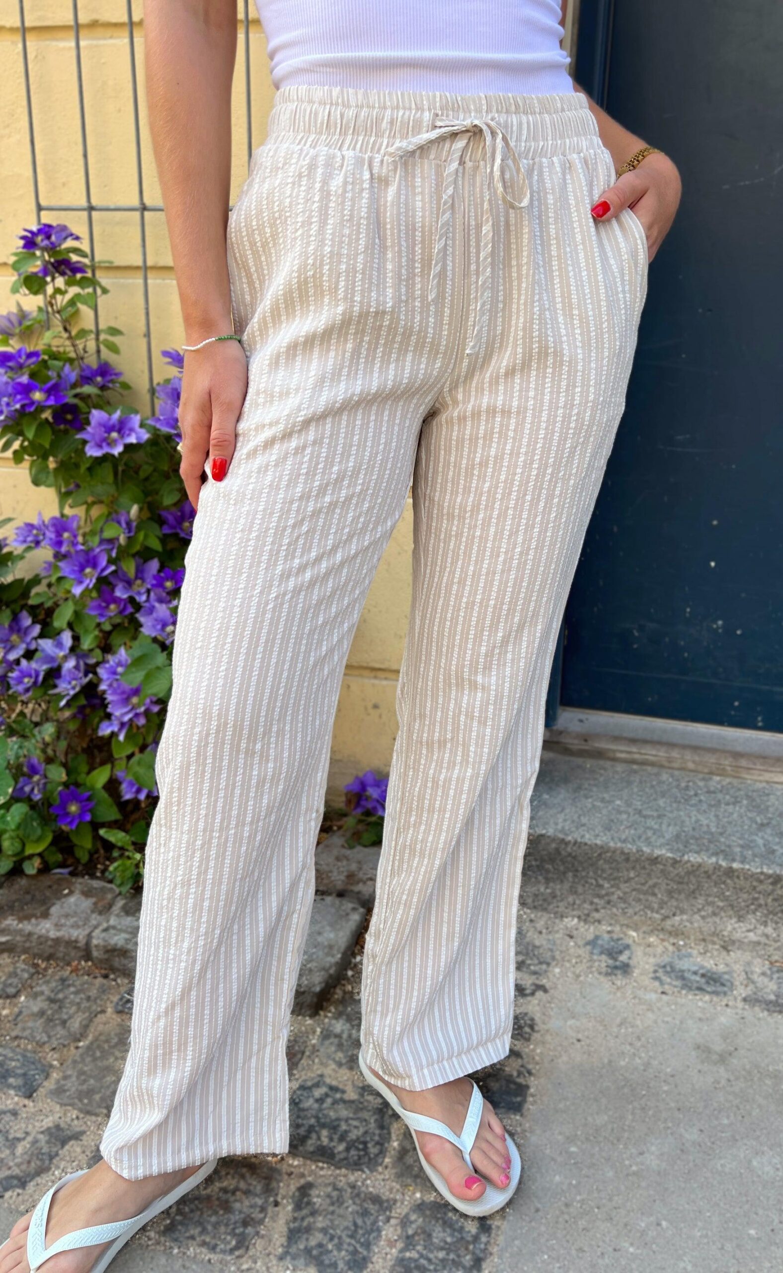 Say Ina Copenhagen Bukser Grace Camel White Stripe