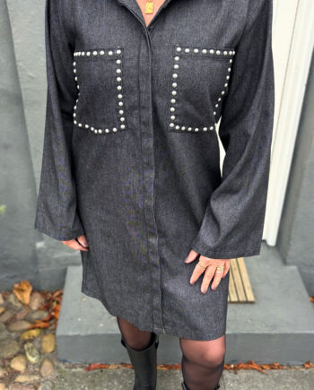 Say Ina Copenhagen Kjole Cilla Denim Black Denim    Studs