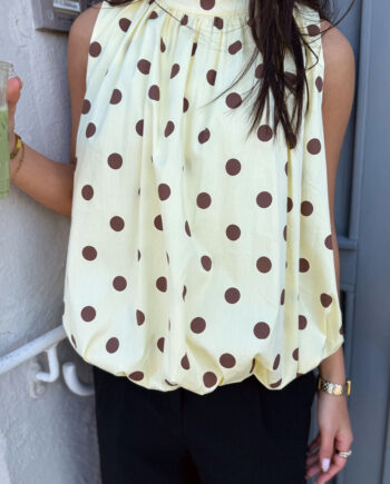 Say Ina Copenhagen Top Diana Dot Yellow    Brown Dots