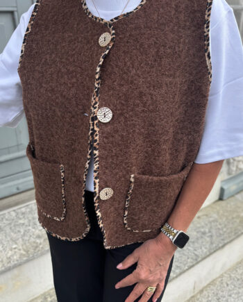 Say Ina Copenhagen Vest Ellinora Brown    Leopard
