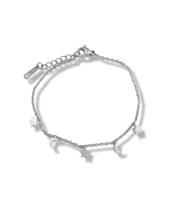 Smykkeli Copenhagen Armbånd Porto Moon   Stars Silver Colour