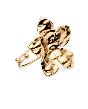 Smykkeli Copenhagen Ring Fia Flower Gold Colour