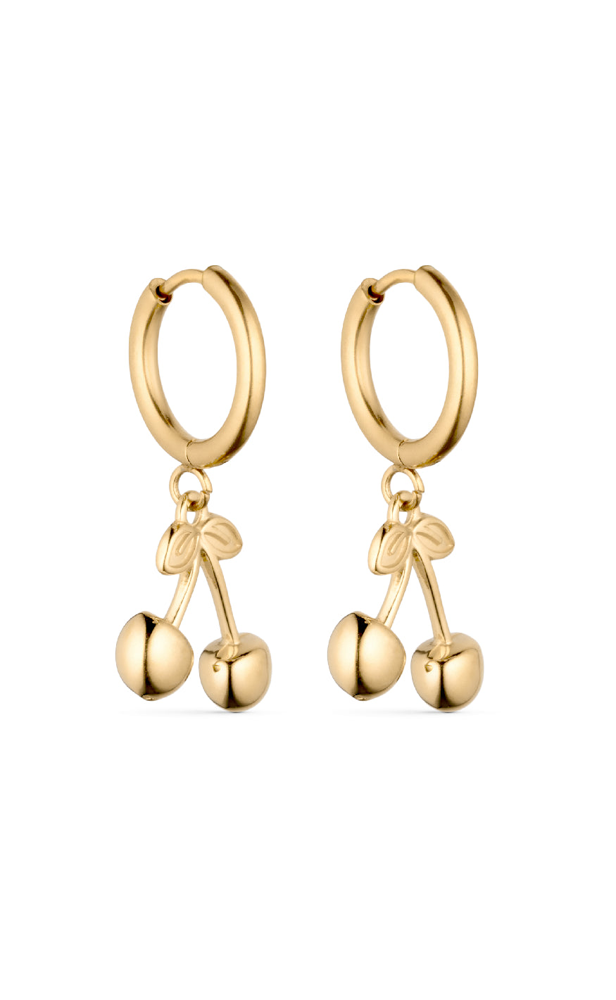 Smykkeli Copenhagen øreringe Chunky Cherry Gold Colour