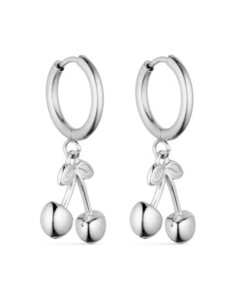 Smykkeli Copenhagen øreringe Chunky Cherry Silver Colour