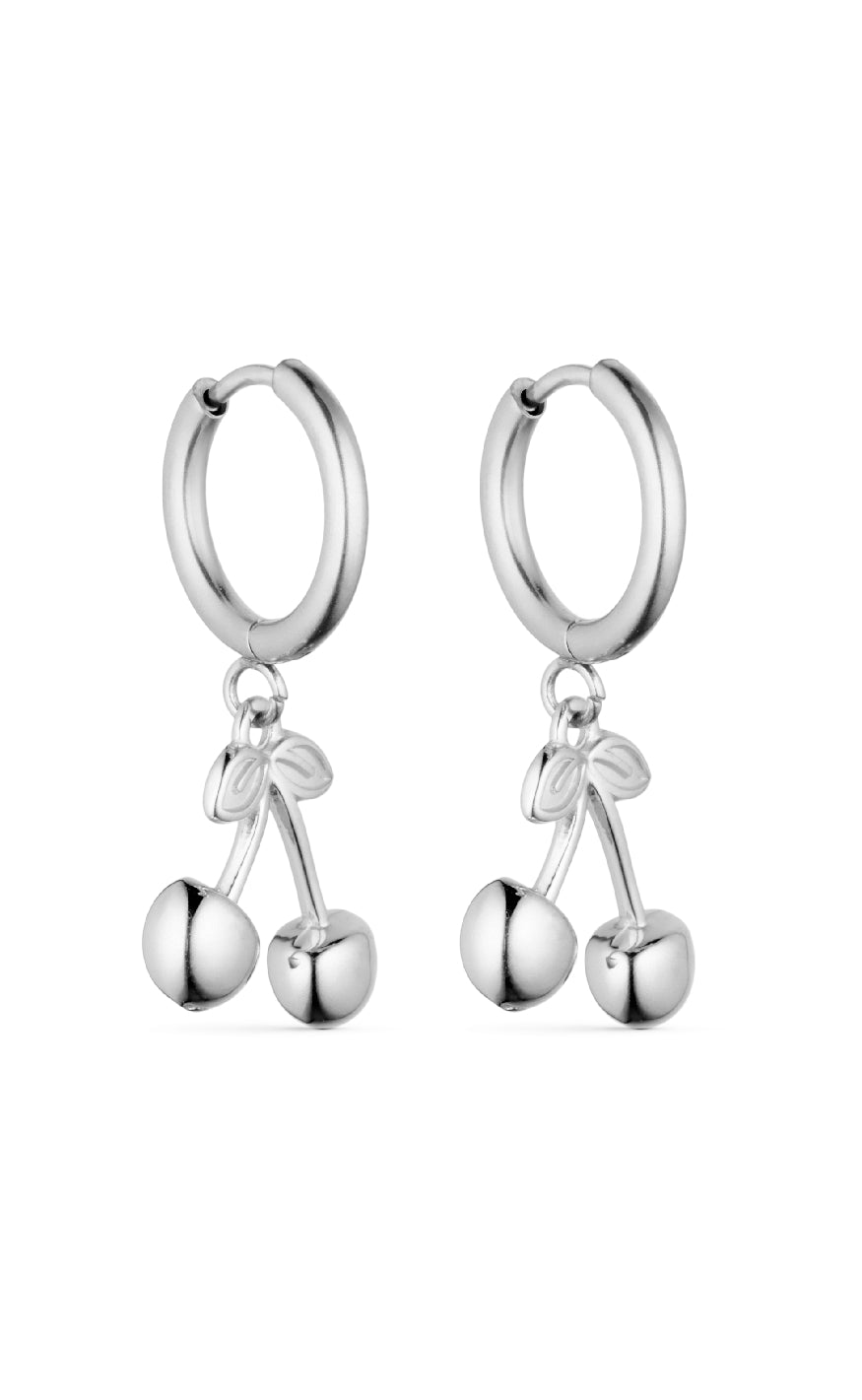 Smykkeli Copenhagen øreringe Chunky Cherry Silver Colour