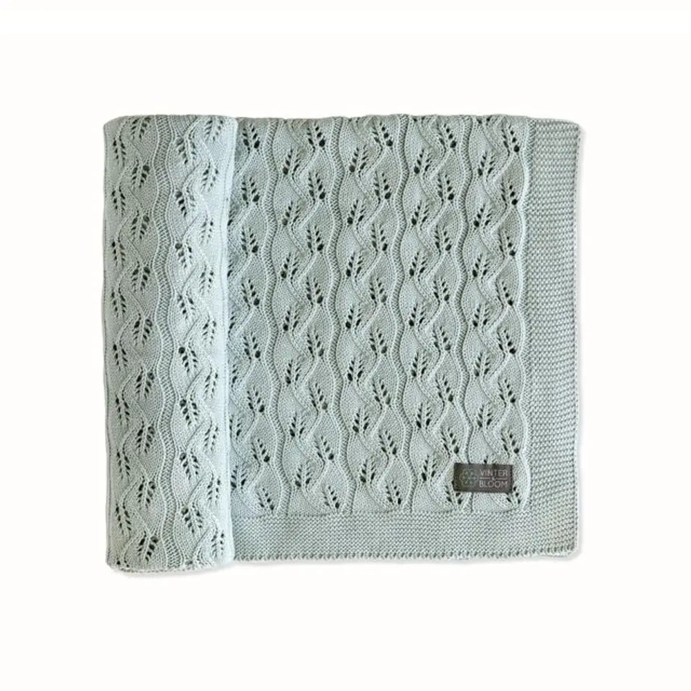 Striktæppe Bomuld Eco Sage Green