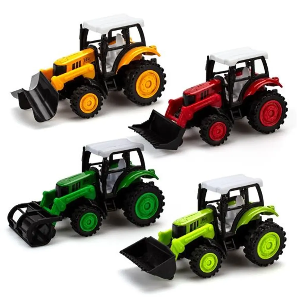 Traktor Med Frontlæsser Og Pull-back Ass