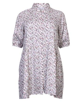 Vanting Dame Tunika Plus Size Råhvid Blomster Print 46 48
