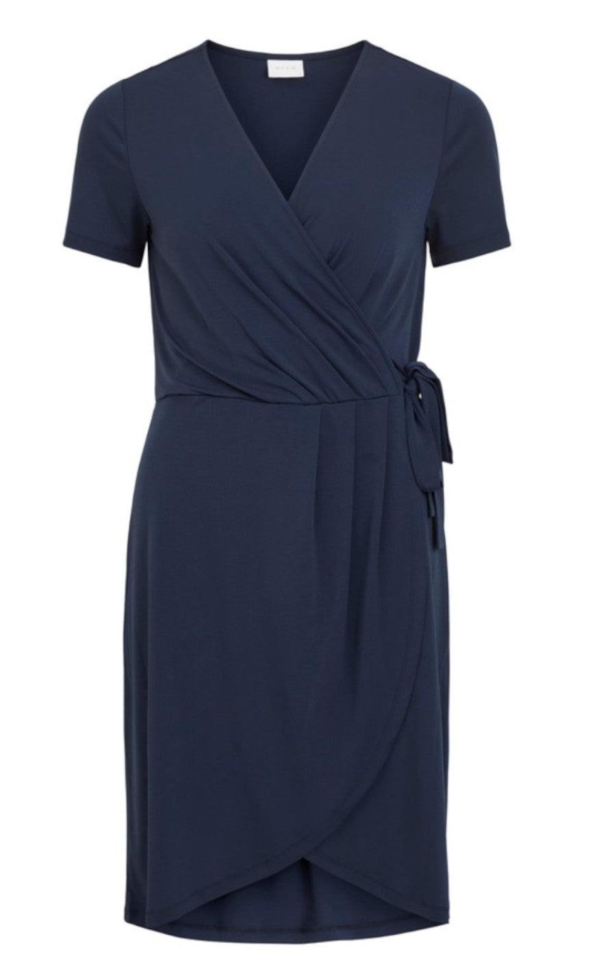 Vila Kjole Nayeli Knee Wrap Navy