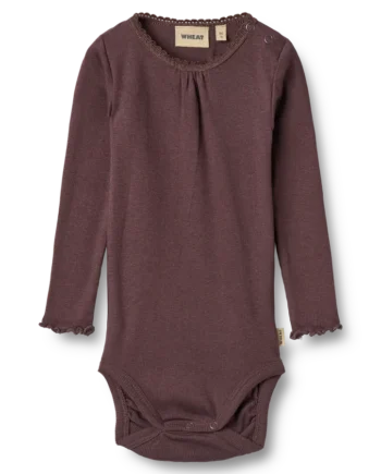 Wheat Lotta Rib Langærmet Body Fudge   Mdr