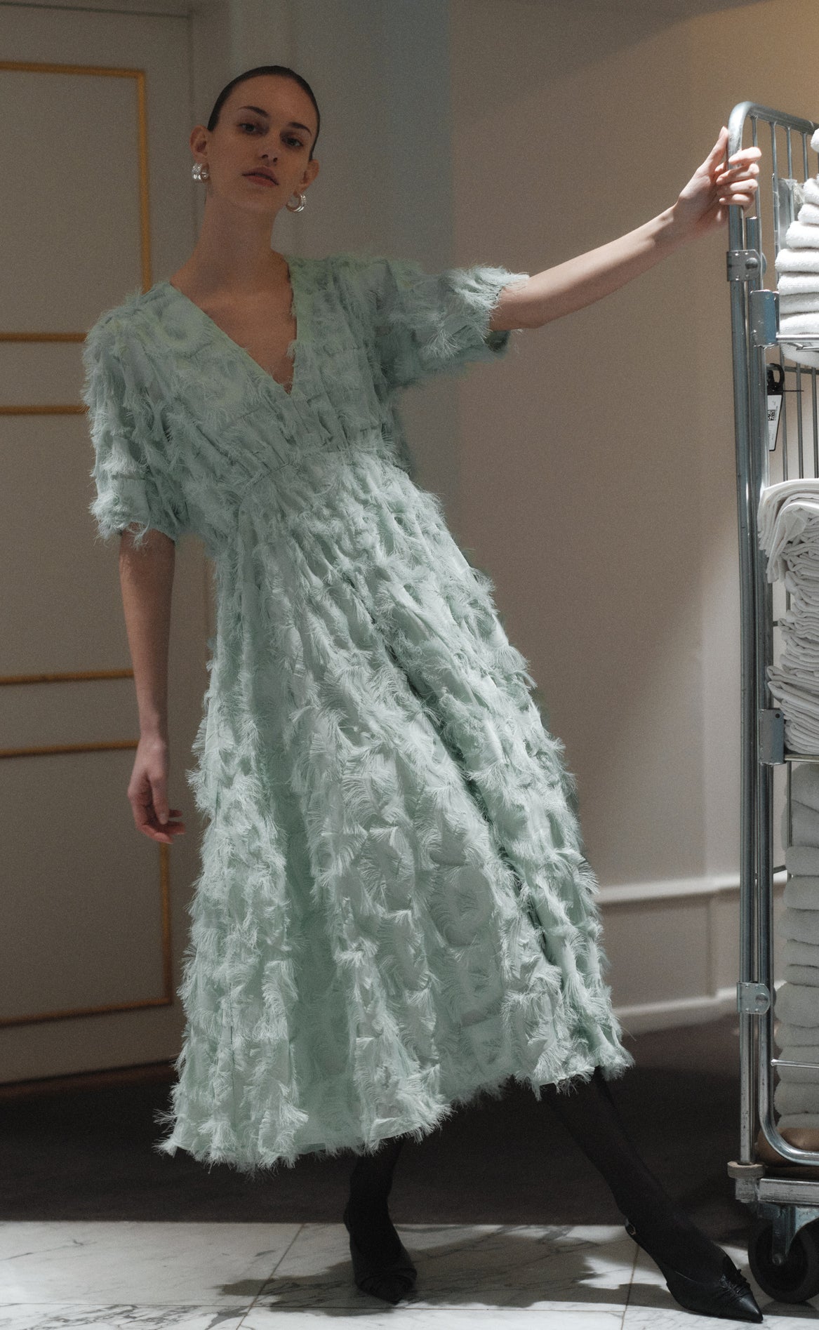 Yas Kjole Pazylla Midi Mist Green