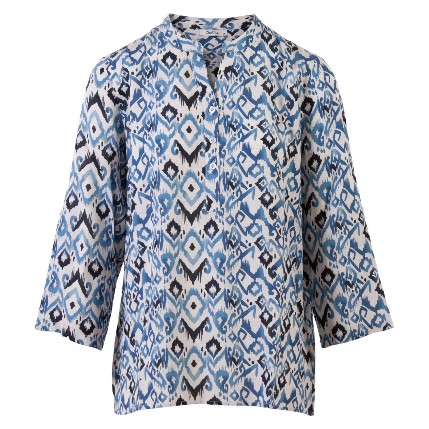 Zbyz Dame Bluse Plus Size Blue Combi 50 52